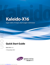 GRASS VALLEY Kaleido-X16 Quick Start Manual