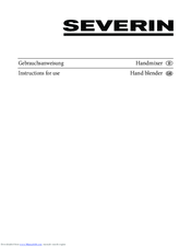 SEVERIN HM3838 Instruction Manual