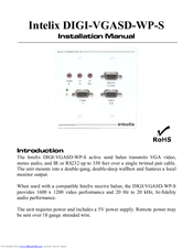 Intelix DIGI-VGASD-WP-S Installation Manual