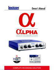 Lexicon Alpha Owner's Manual