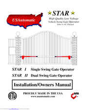 USAutomatic STAR I Installation  & Owners Manual