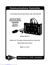 Sigtronics SPCC-2 Operating Instructions Manual