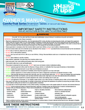 Hang ups Teeter ComforTrak EP-560 Safety Instructions