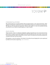 Totem TRIBE SIDE/CENTER User Manual