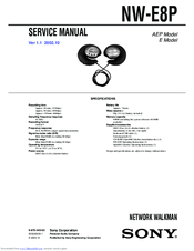 Sony Walkman NW-E8P Service Manual
