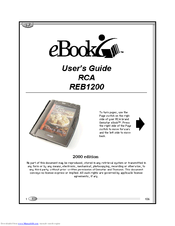 RCA Gemstar eBook REB1200 User Manual
