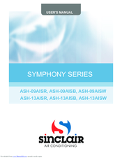 Sinclair ASH-13AISW SYMPHONY SERIES User Manual