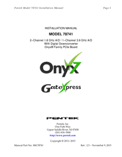 Pentek Onyx 78741 Installation Manual