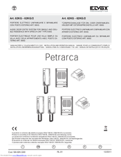 Elvox Petrarca 62KG Installation And Operation Manual