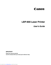 Canon LBP-800 User Manual