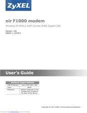 ZyXEL Communications eir F1000 User Manual