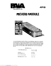 Paia 4712 Assembly And Using Manual