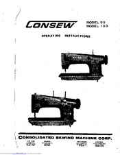 Consew 103 Operating Instructions Manual