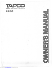 Tapco 2230 Owner's Manual