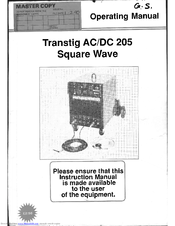 Murex Transtig AC/DC 205 Operating Manual