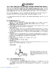 Azden WHX-PRO Instruction Manual