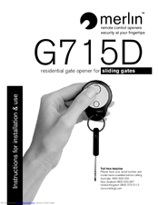 Merlin G715D Instructions For Installation And Use Manual