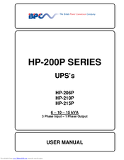 BPC HP-206P User Manual