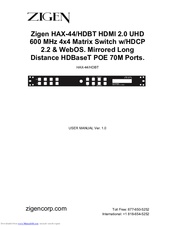 Zigen HAX-44/HDBT User Manual