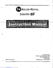 TA Adler-Royal Satellite 80 Instruction Manual