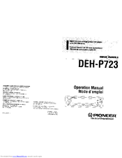 Pioneer DEH-P723 Operation Manual