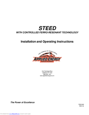 Applied Energy STEED Installation And Operating Instructions Manual