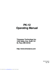 Timewave PK-12 Operating Manual