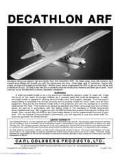 Carl Goldberg Products decathlon arf Owner's Manual