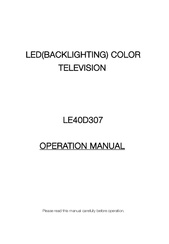 Changhong Electric UD55D507 Operation Manual