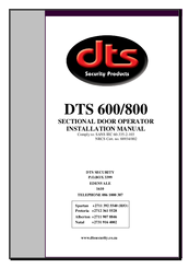 DTS NicKWash 600 Installation Manual