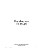 Allen Organ Company Renaissance 230 Owner's Manual