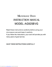 Smalvic AG925BVG Instruction Manual