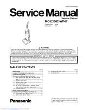 Panasonic MC-E3002-WP47 Service Manual