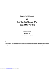 Intel G03-NF9W-F Technical Manual