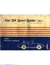 Fiat 1978 124 Sport Spider 1800 Owner's Manual