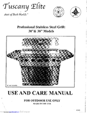 Sure Heat Tuscany Elite TEGR38 Use And Care Manual