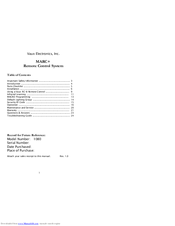 Vaux Electronics Marc Plus Instructions Manual