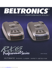 Beltronics RX 65 Owner's Manual