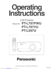 Panasonic PTL797PWU - LCD PROJECTOR Operating Instructions Manual