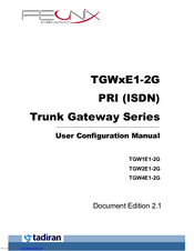 Tadiran Telecom TGW2E1-2G User Configuration Manual