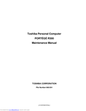 Toshiba PORTEGE R300 Maintenance Manual