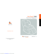 Human Touch AcuTouch 840 Use And Care Manual