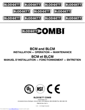 Blodgett BCM Installation, Operation And Maintenance Manual