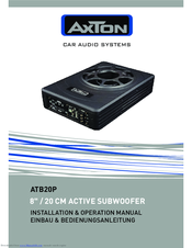 AXTON ATB20P Installation & Operation Manual