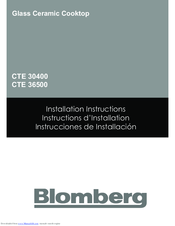 Blomberg CTE 30400 Installation Instructions Manual