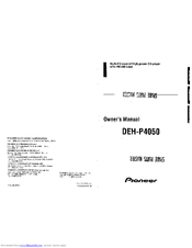 Pioneer DEH-P4050 Owner's Manual