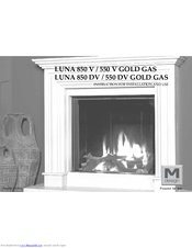 M Design LUNA 850 V Gold Gas Instructions For Installation And Use Manual