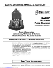 Onfloor SWOOP Safety, Operation Manual & Parts List