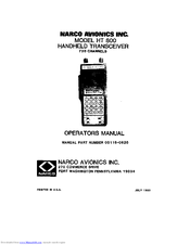 Narco HT-800 Operator's Manual