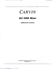 Carvin MX 2488 Operation Manual